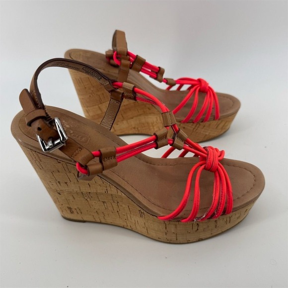 Coach Shoes - Coach Georgiana Women's Wedge Sandals Size 7 Multicolor Slingback‎